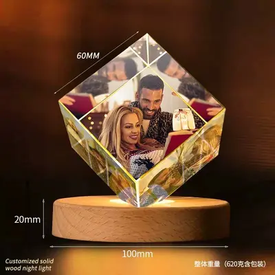 Tilted Cube Crystal Lamp