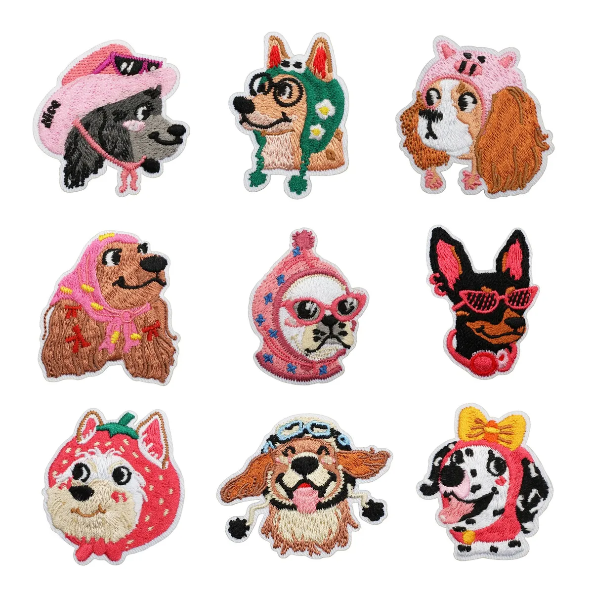 Cute Dog Embroidery Patch Set