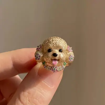 Gold Dog Ring